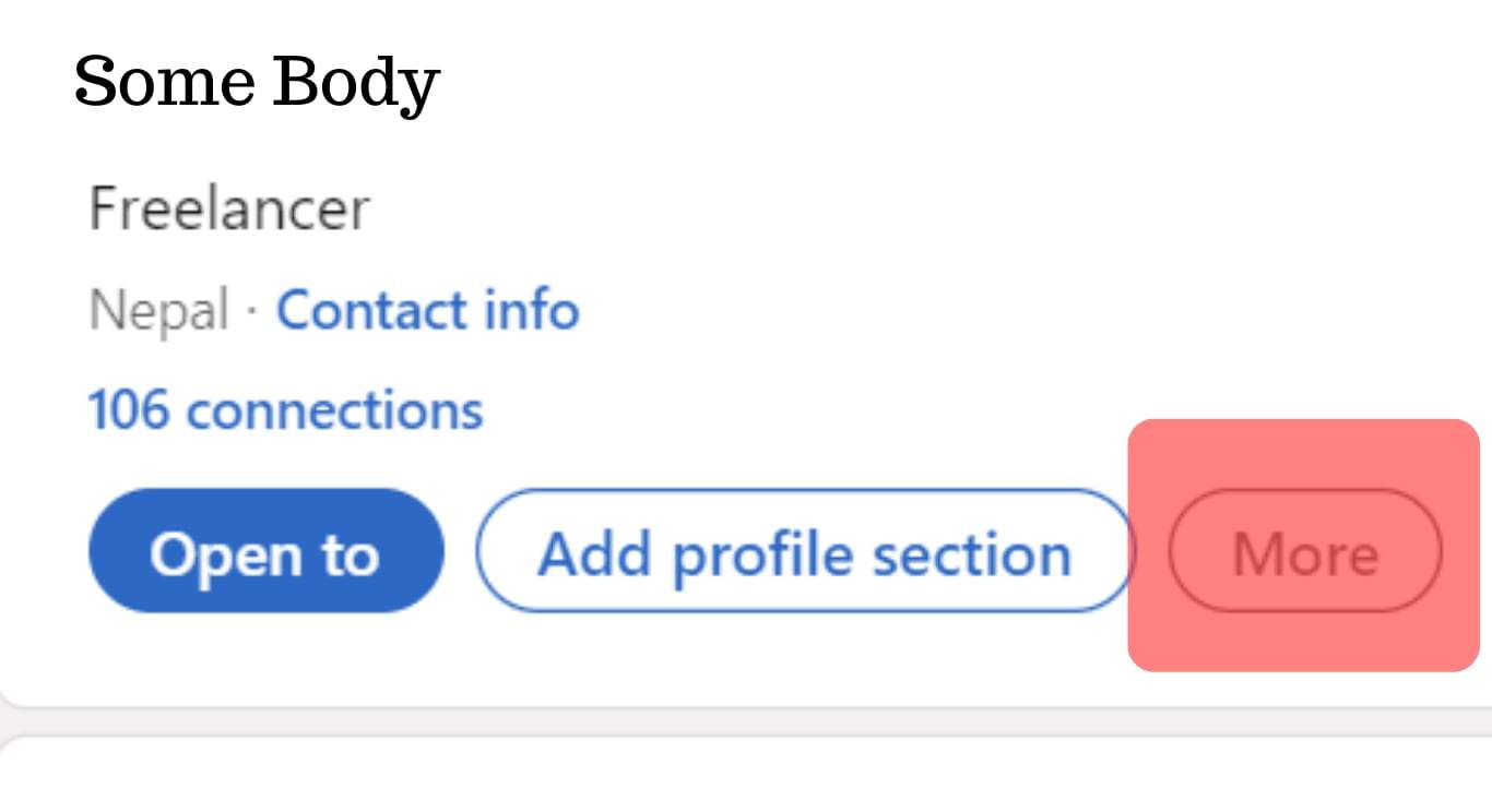 More Button On Your Profile Page