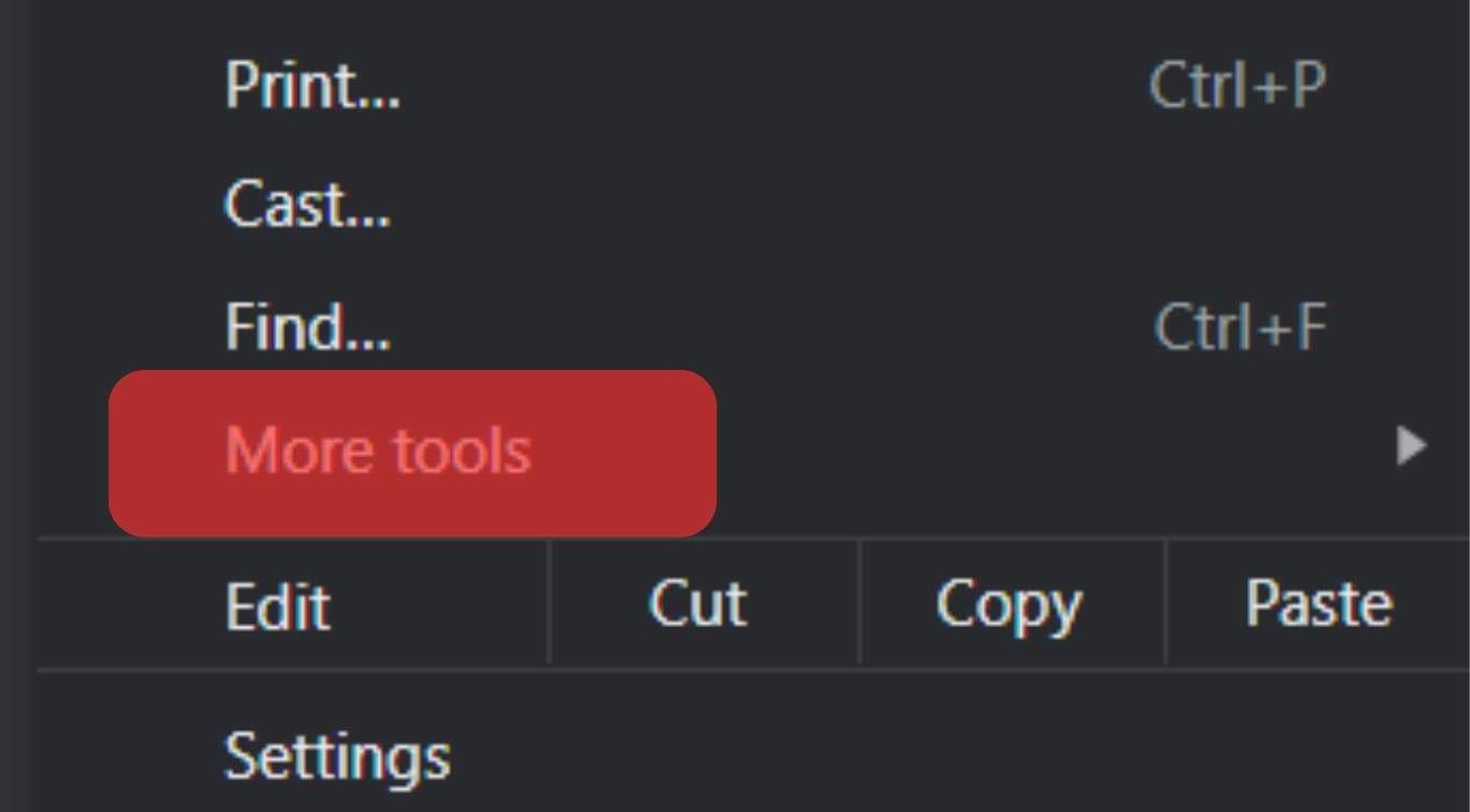 More Tools Option Chrome