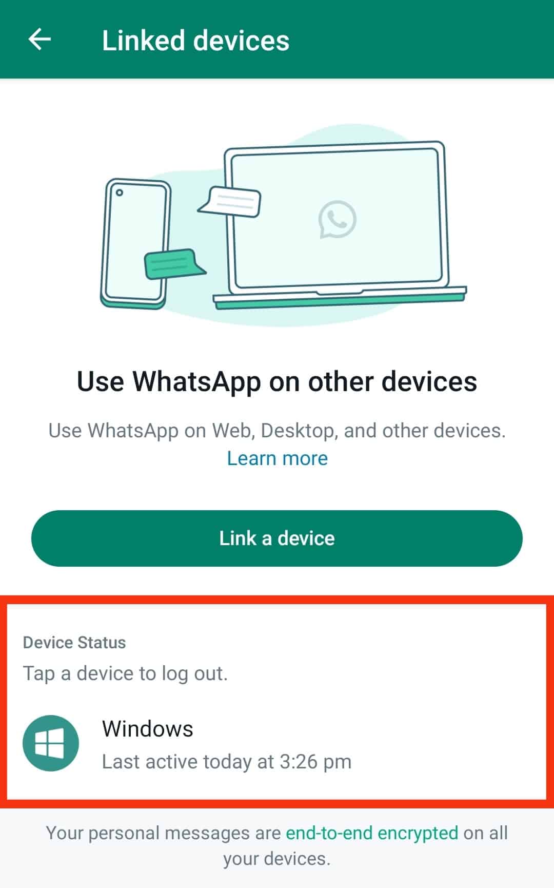 Move To The Device Status Section