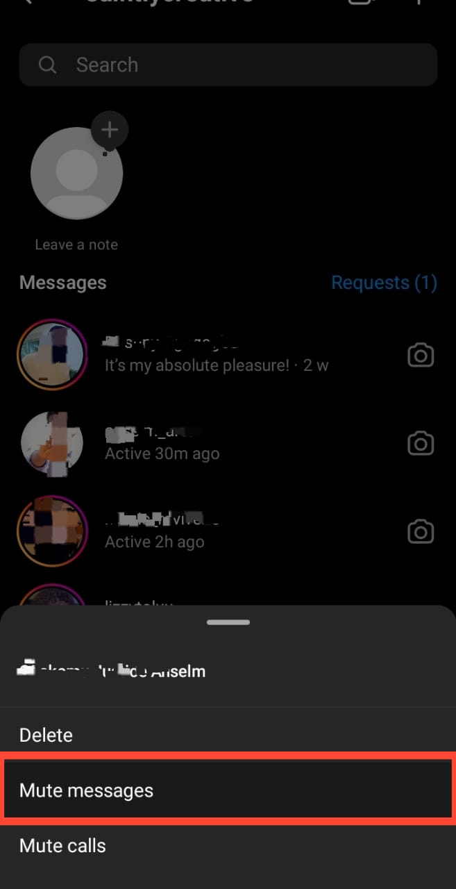 Mute Instagram Chat