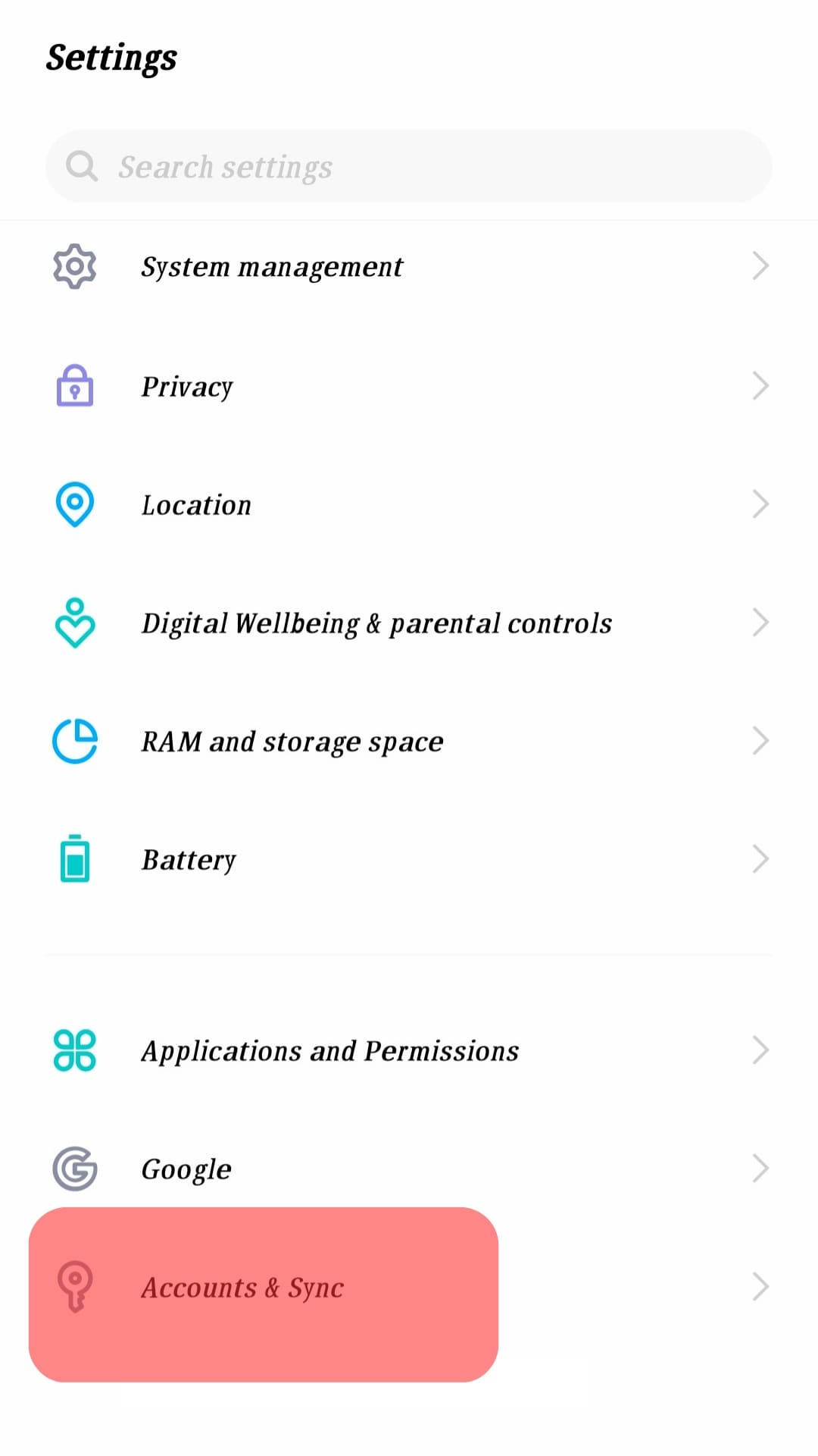 Navigate To Accounts And Sync Android Settings