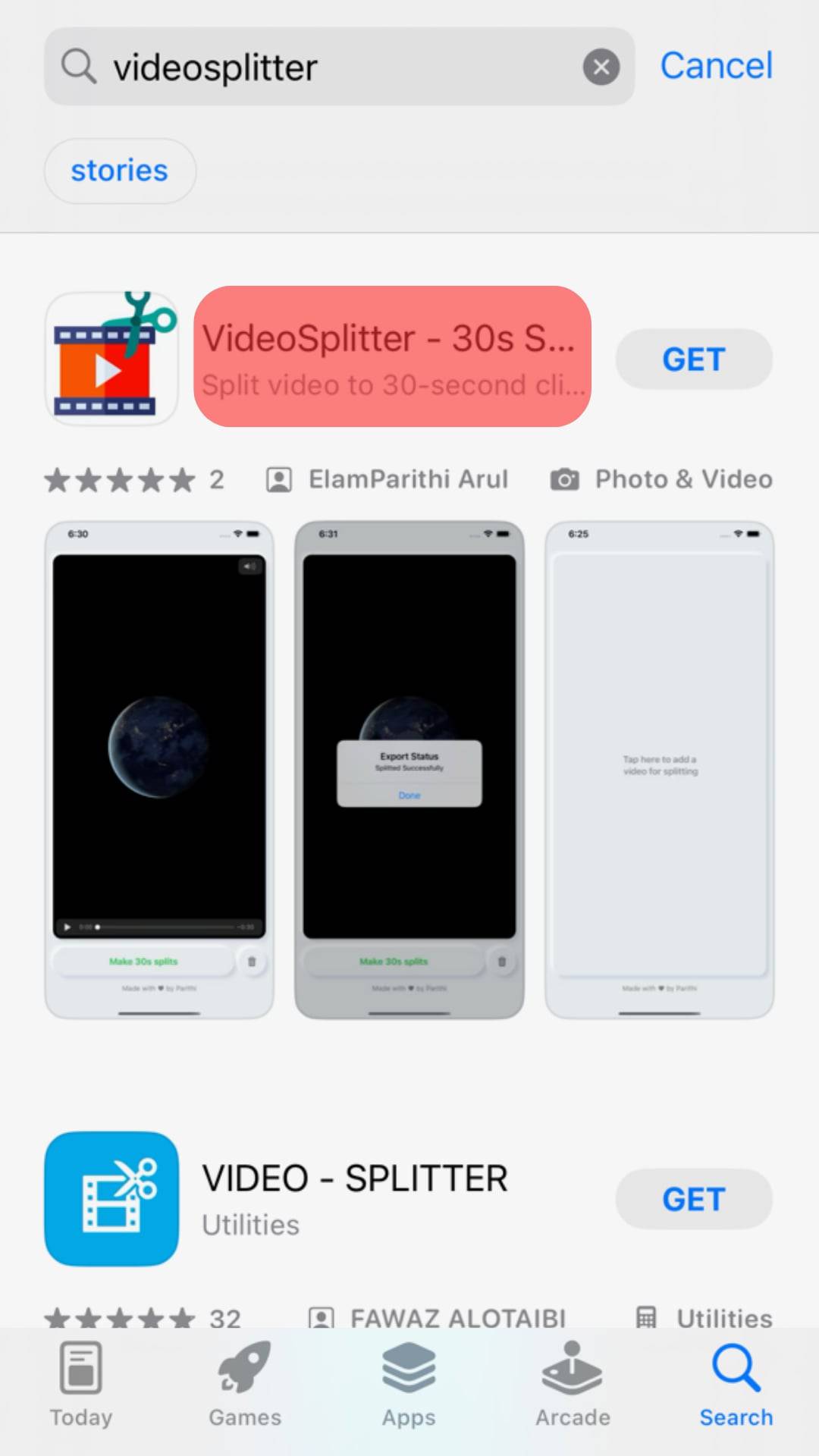 Navigate To The App Store And Download Videosplitter.