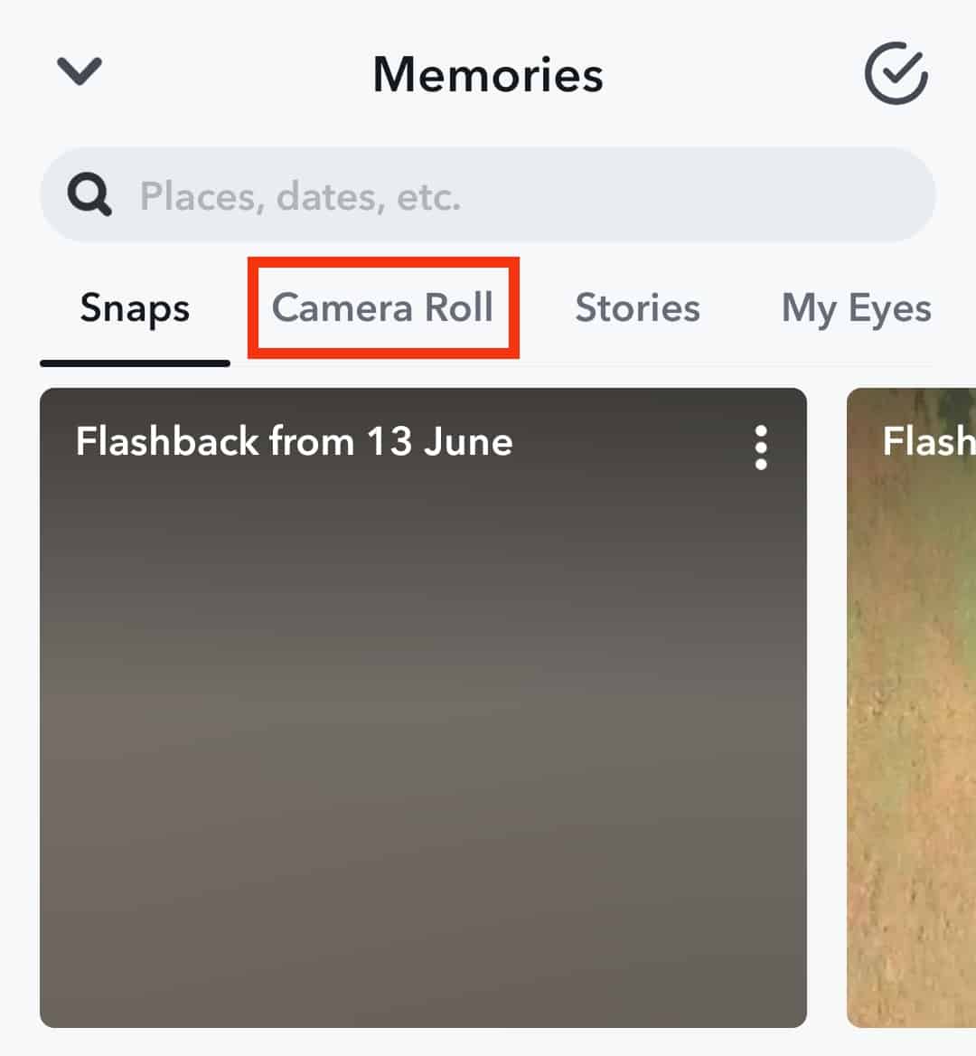 Navigate To The Camera Roll Tab