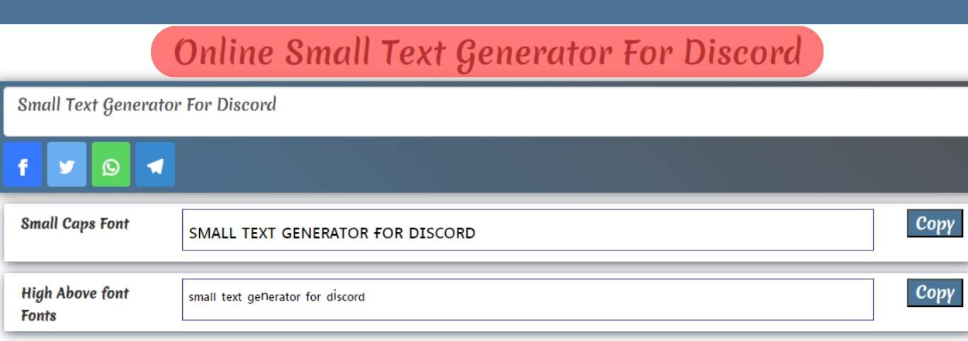 Navigate To The Small Text Generator For Discord Website