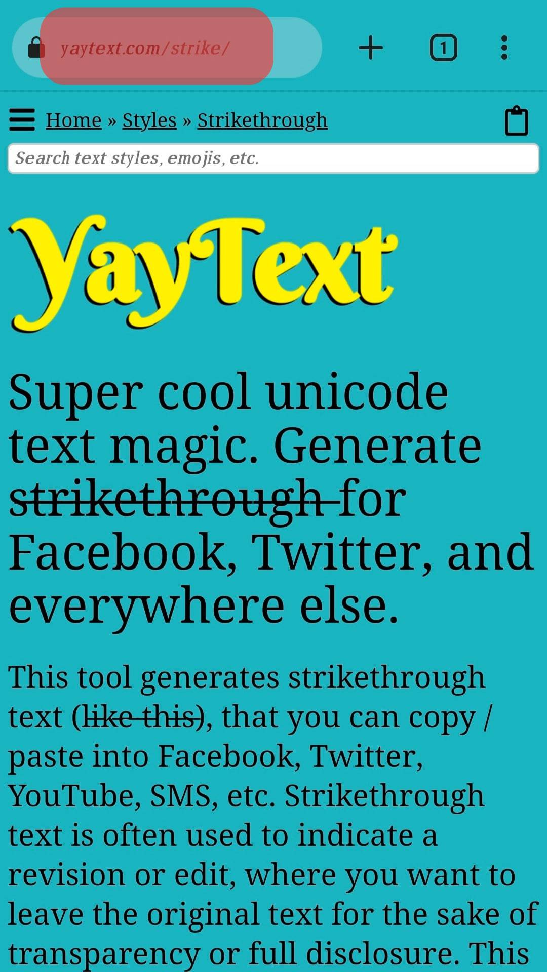 Navigate To Yaytext.com Strike In The Web Browser.