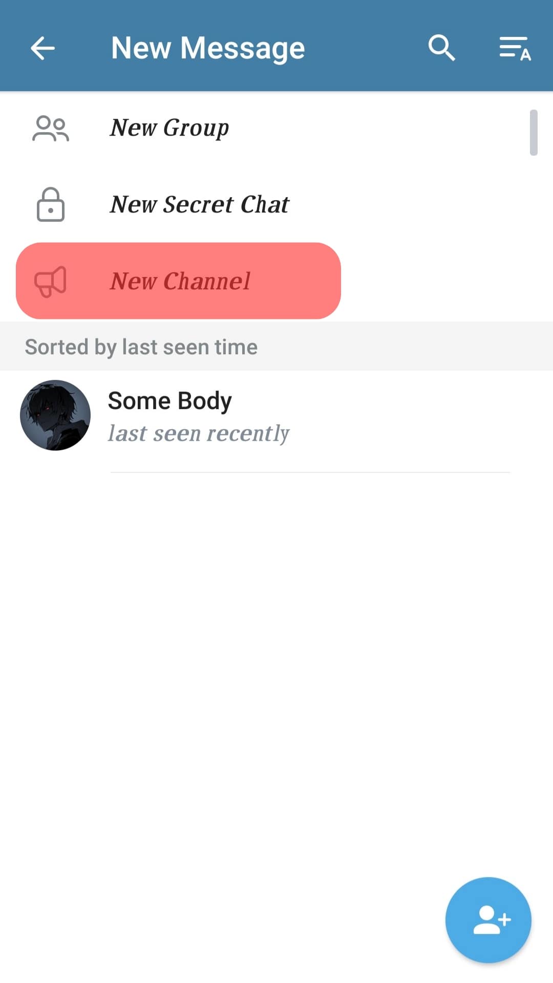 New Channel Option Telegram