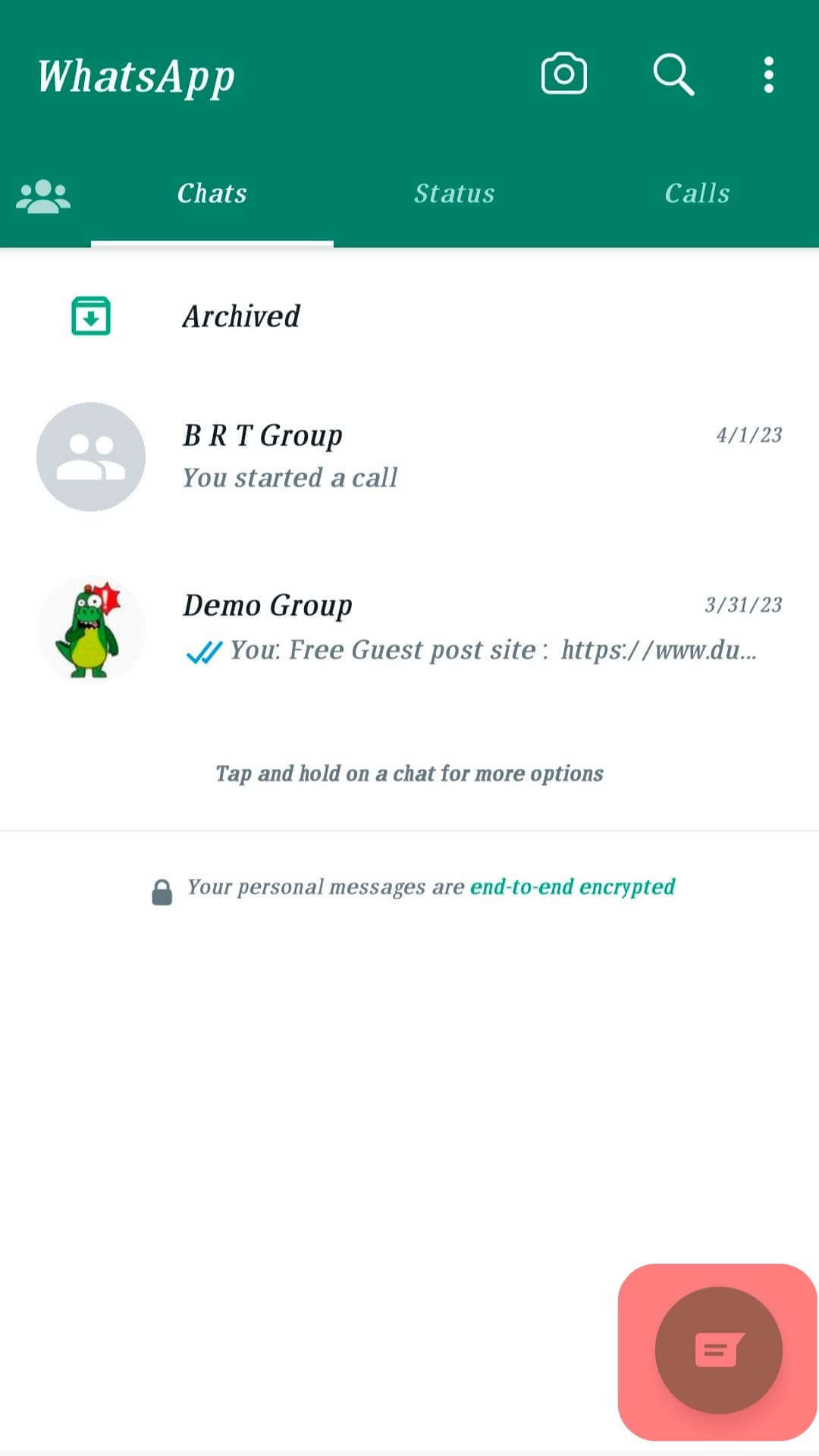 New Chat Icon Bottom Whatsapp