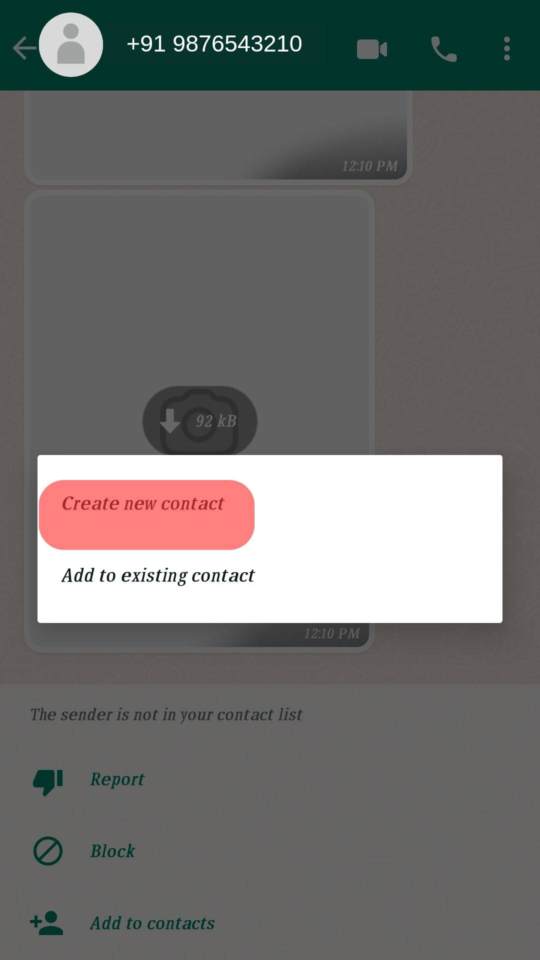 New Contact Or An Existing Contact.