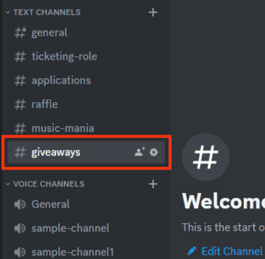 Now Go To The Giveaways Channel