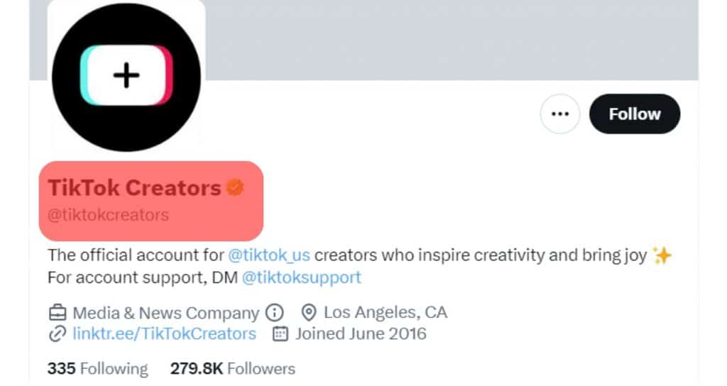 Official Twitter Account Of Tiktok.