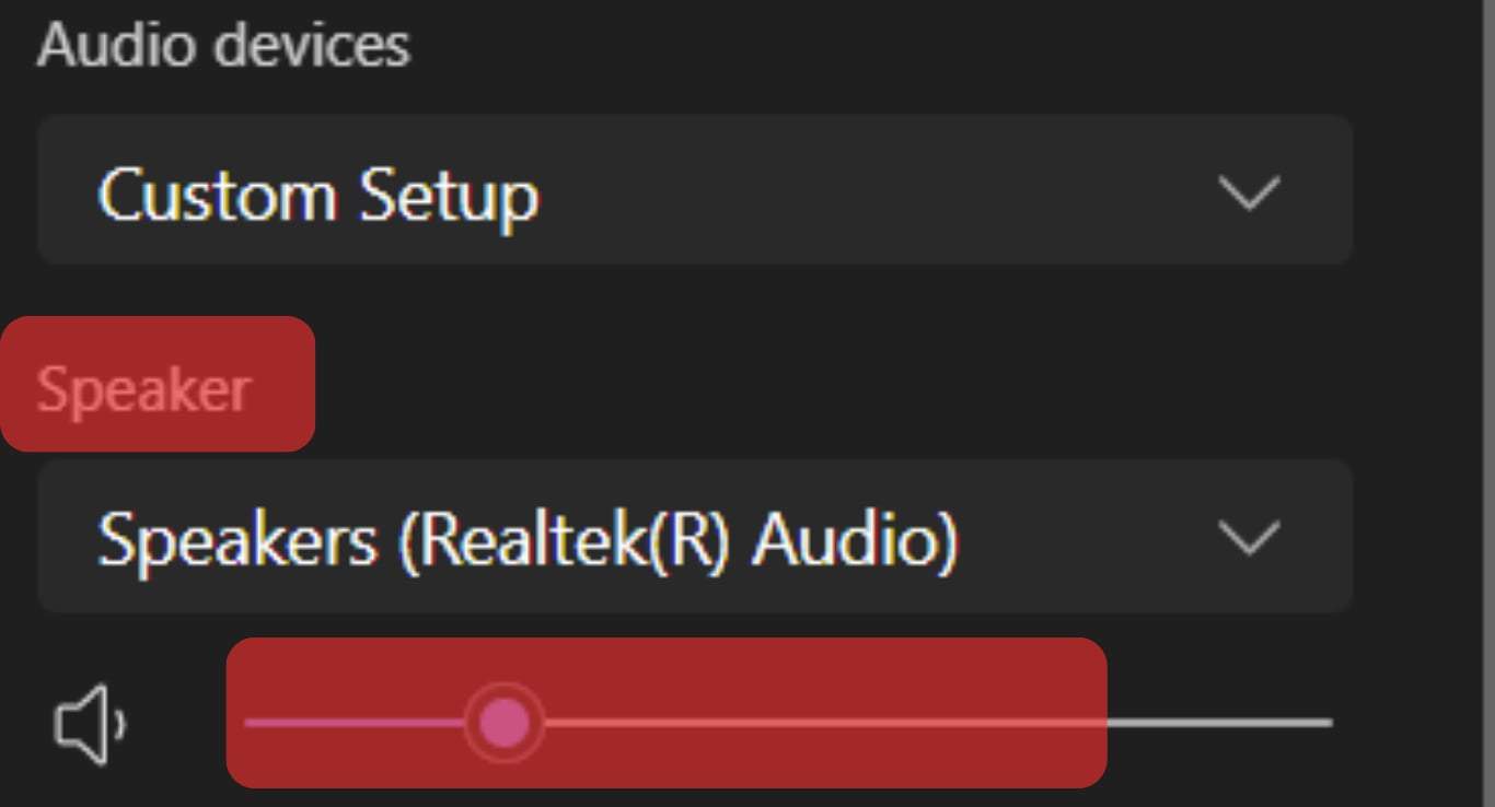 On The Speaker Section, Use The Slider To Adjust The Volume.