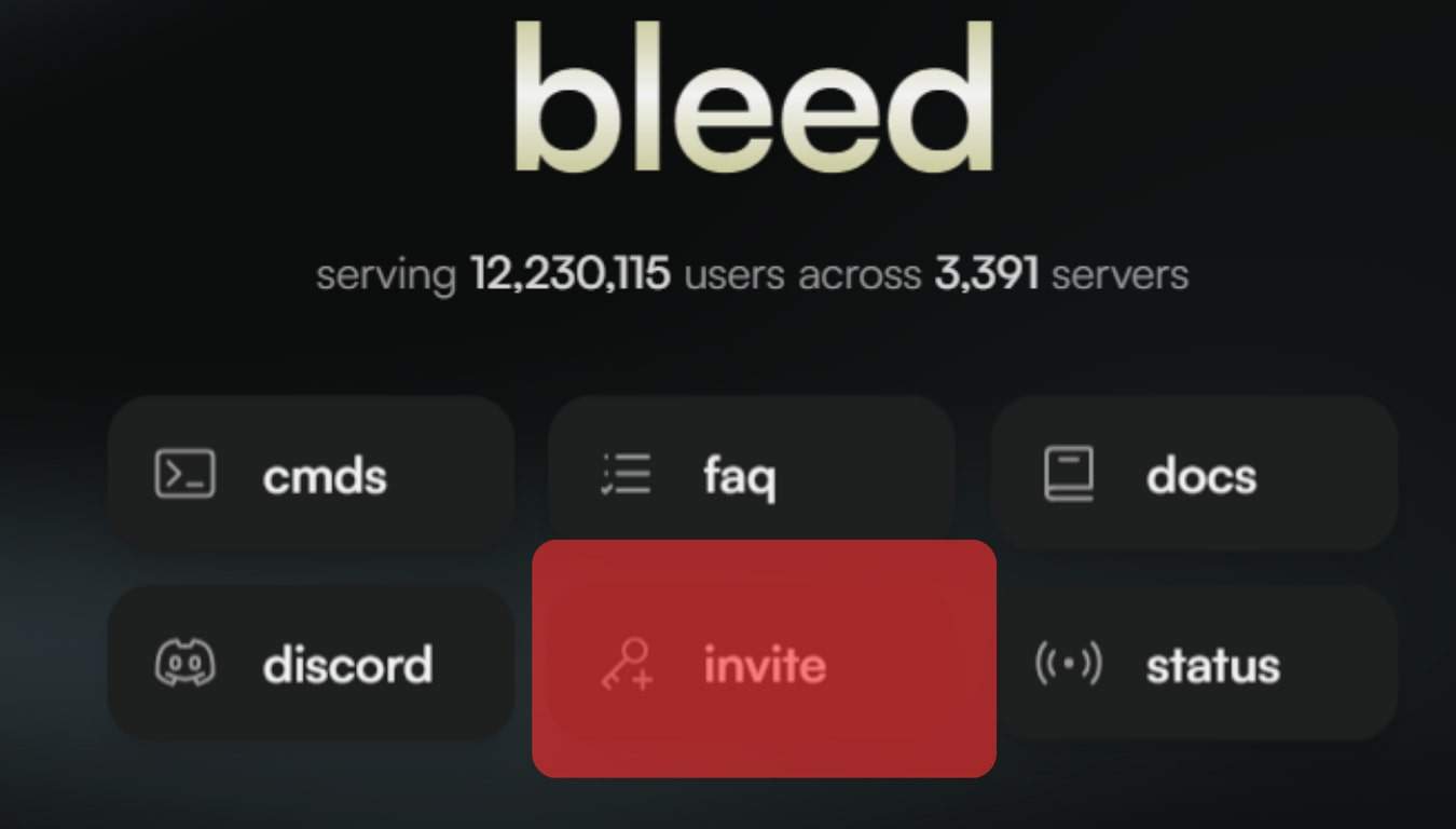 Open The&Nbsp;Bleed Bot Invite Page On Your Browser.