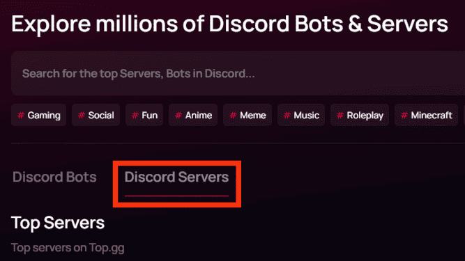 Open The Discord Servers Tab