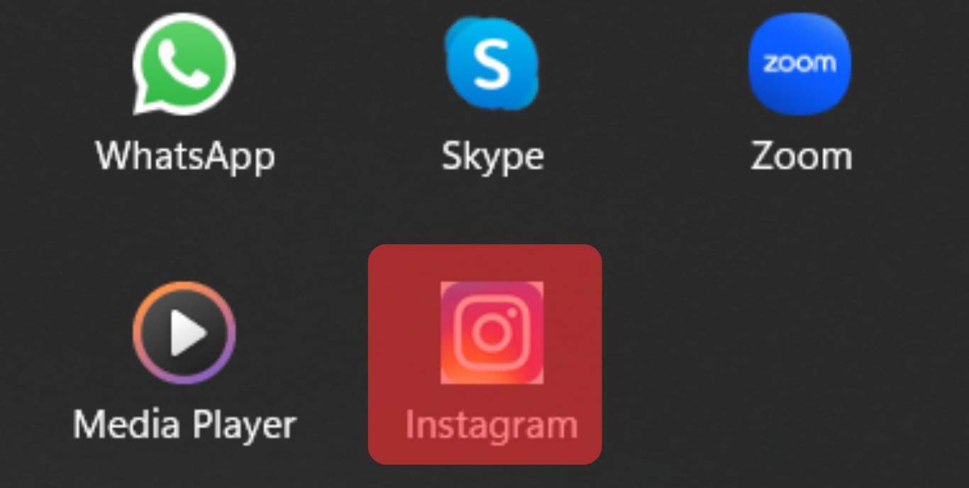 Open The Instagram App For Windows.