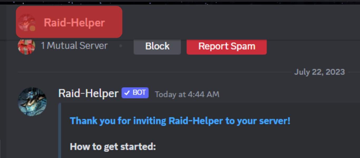 Open The Raid-Helper Chat.