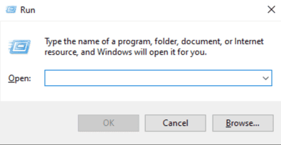 Open The Run Dialog Box