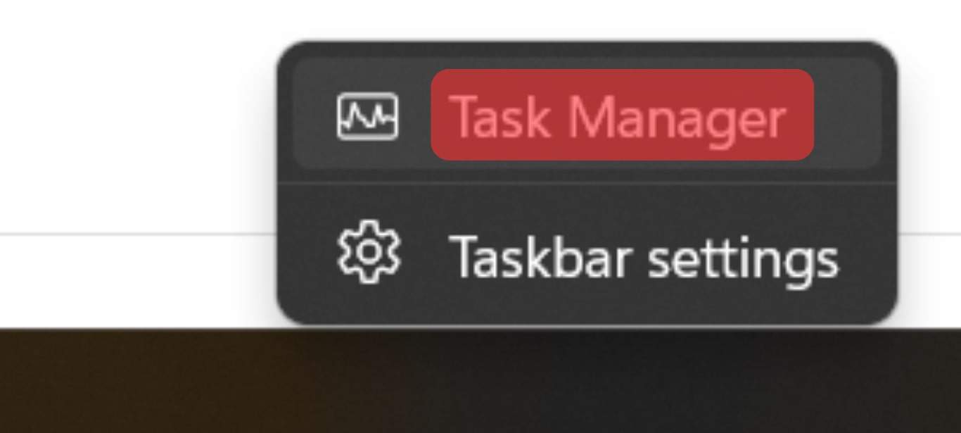 Open The Task Manager