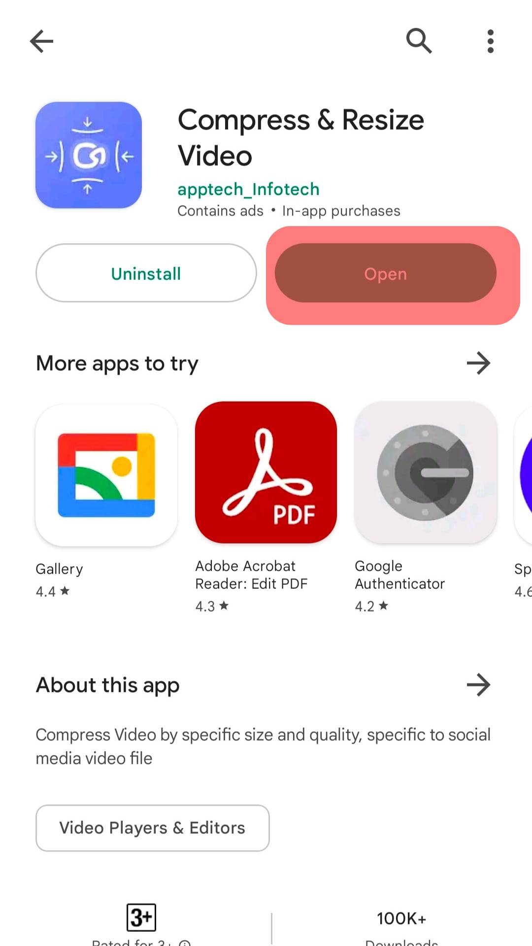 Open The App.