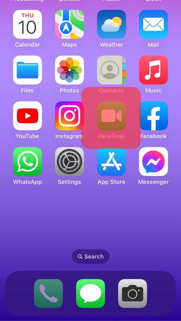 Open Your Facetime App On Your Device.