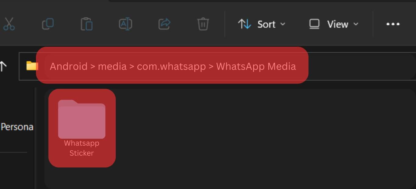 Paste The Whatsapp Stickers Folder