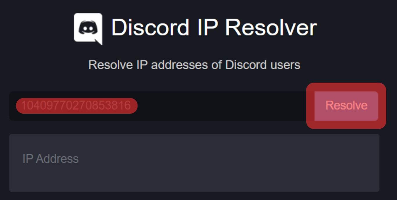 Paste The Copied Id And Click The Resolve Button