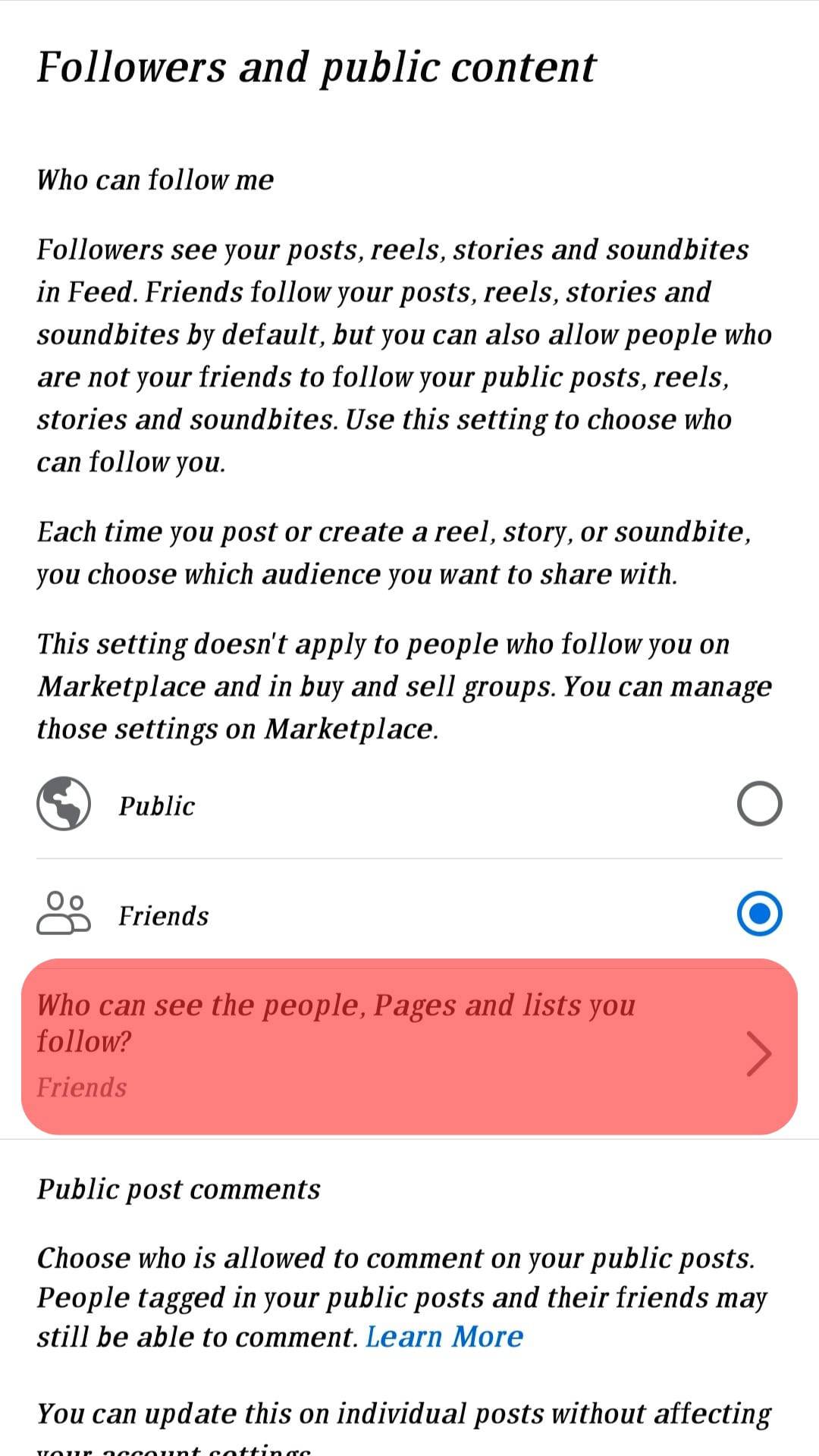 People Who Can View The People, Pages, And Lists You Follow.