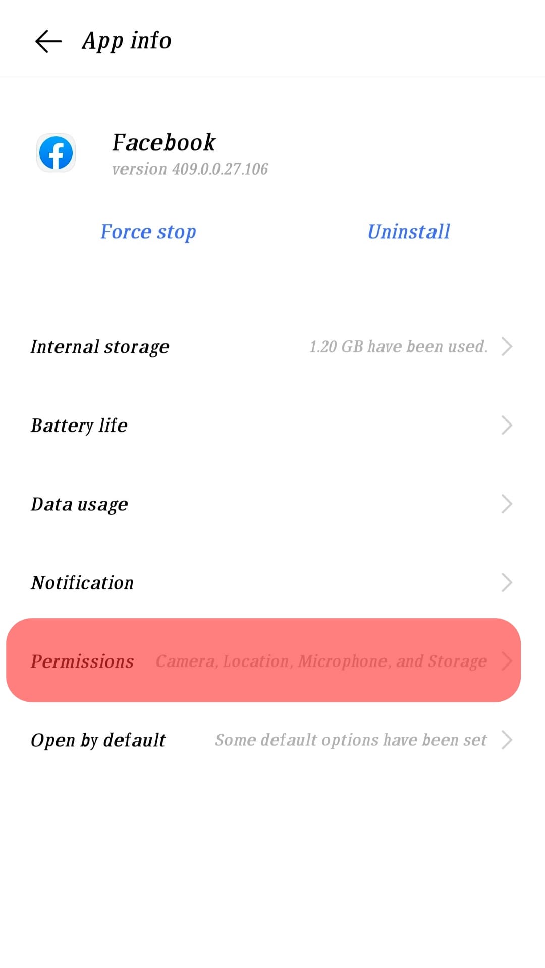 Permissions For Facebook Mobile