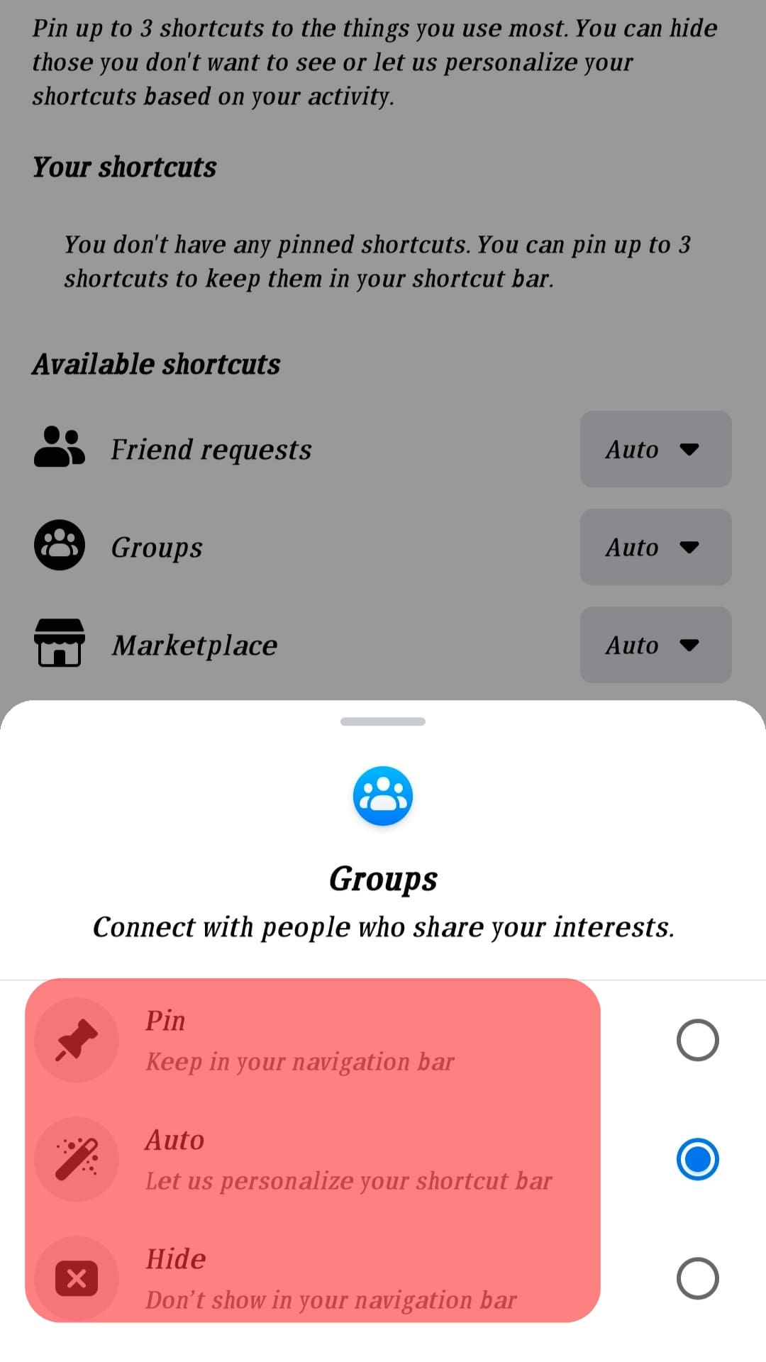 Pin Adds Groups To The Navigation Bar