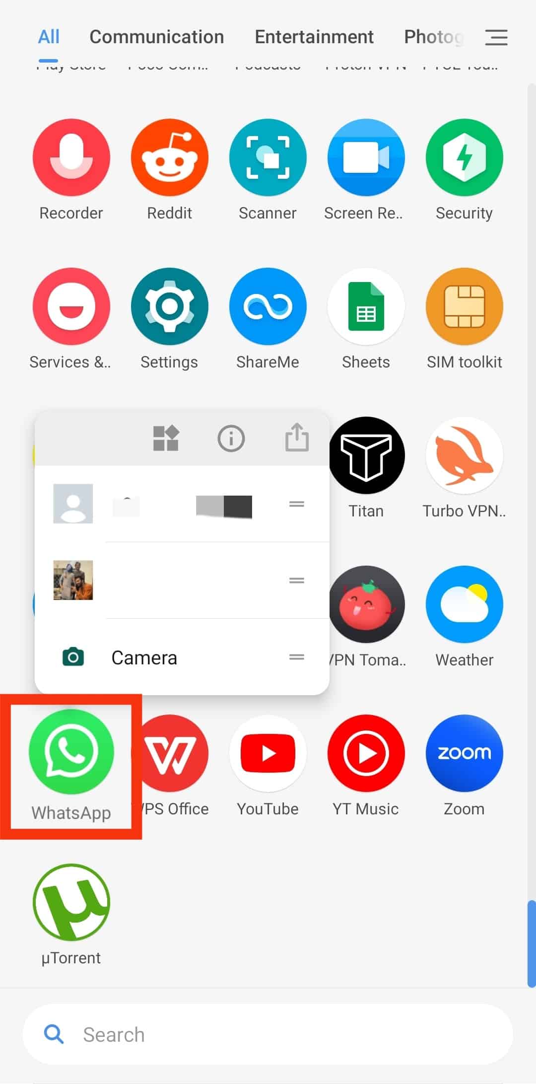 Press And Hold The Whatsapp App Icon