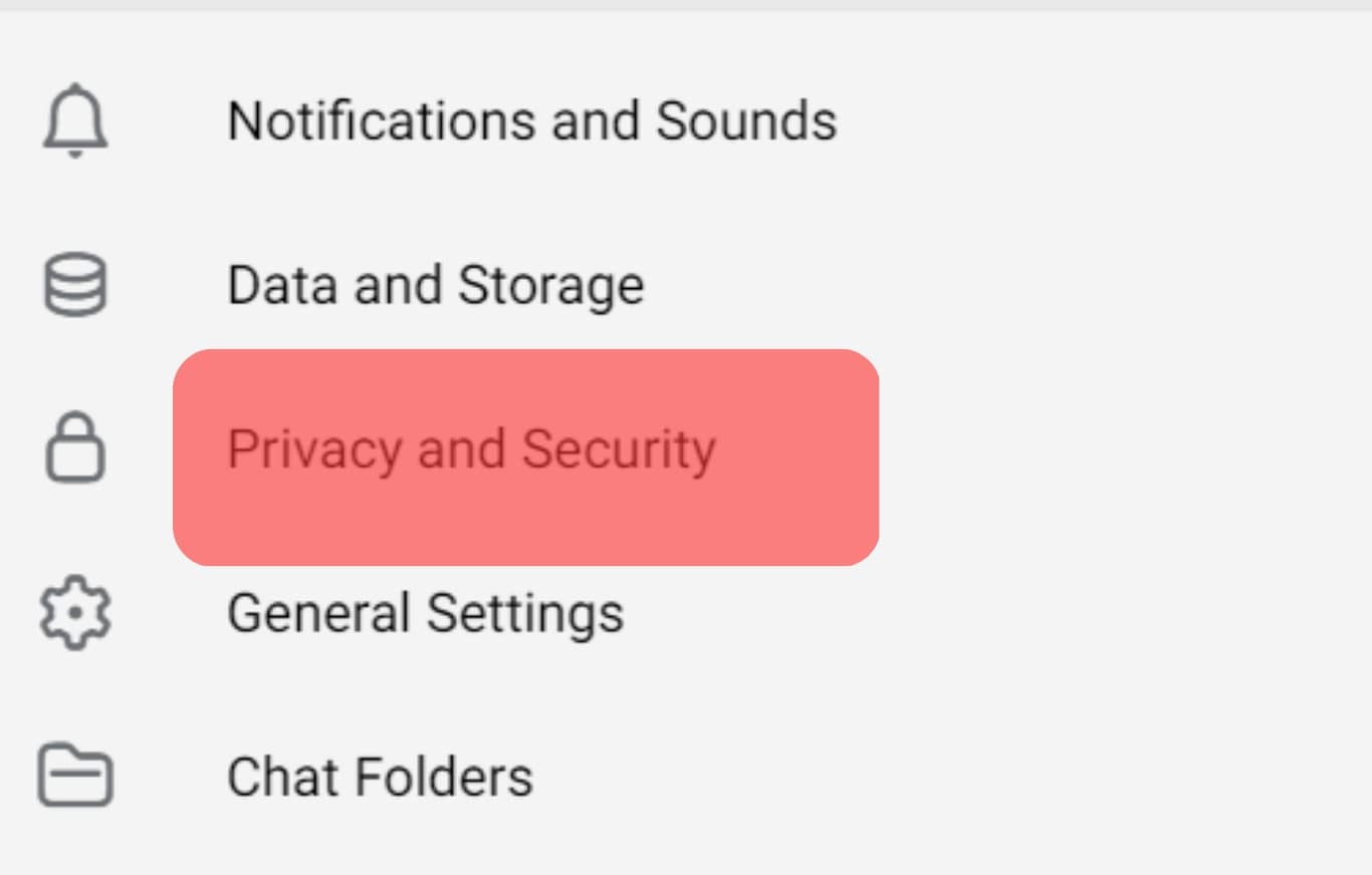 Privacy And Security Option