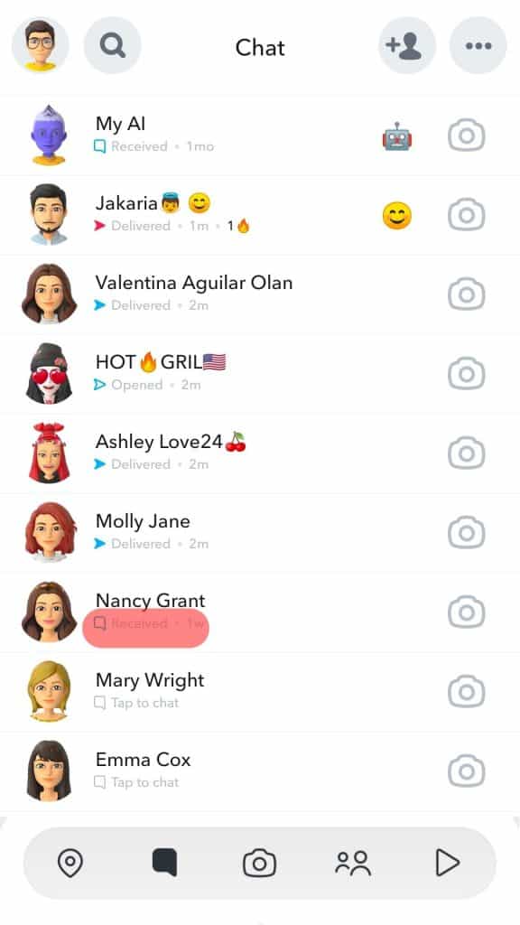 Received Icons On Snapchat