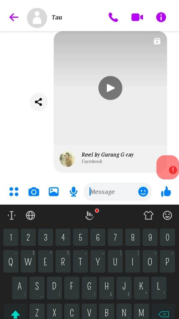 Red Exclamation Mark Facebook Messenger