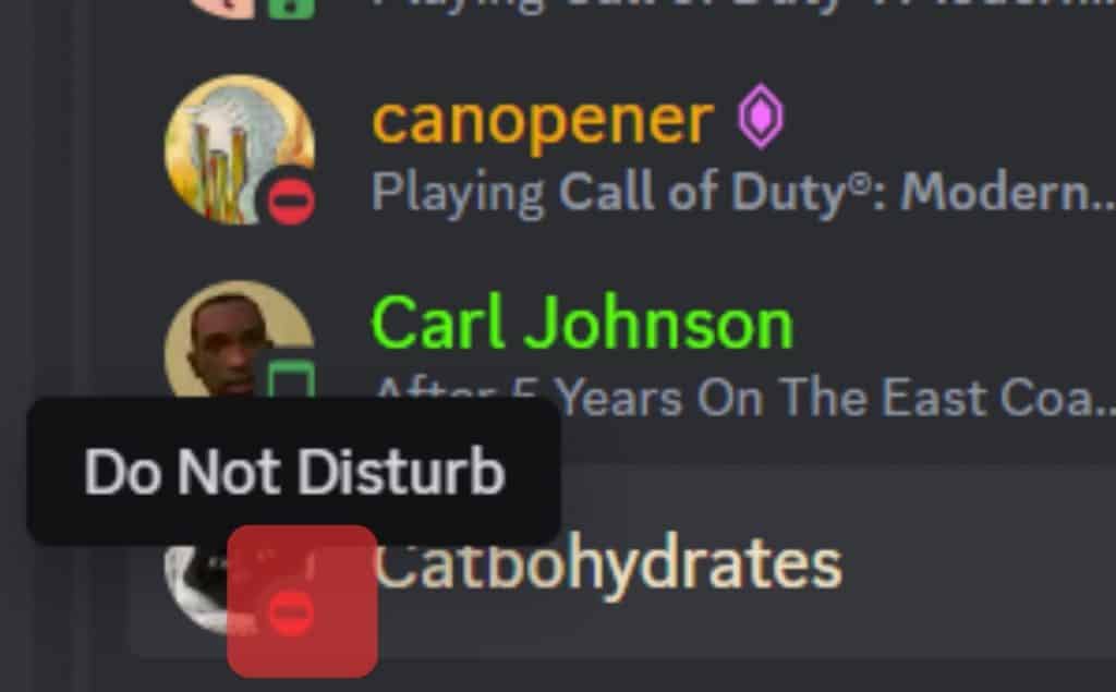 Red Phone Icon Indicate On Discord