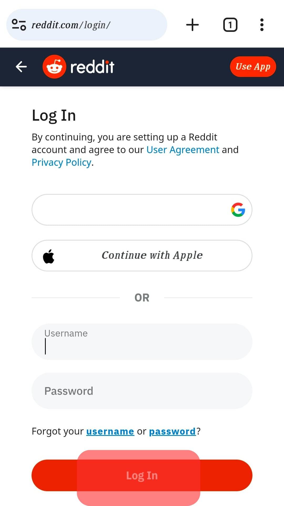 Reddit Login Mobile Browser