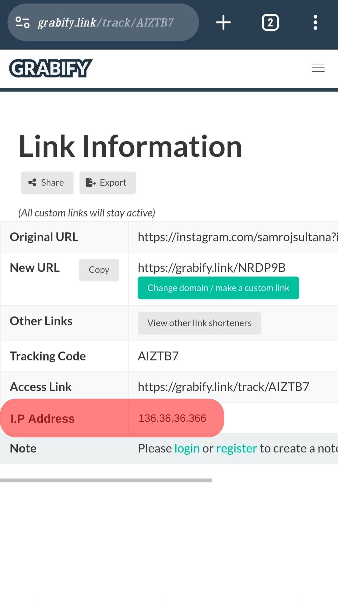 Refresh The Ip Loggers Website For User's Ip Address.