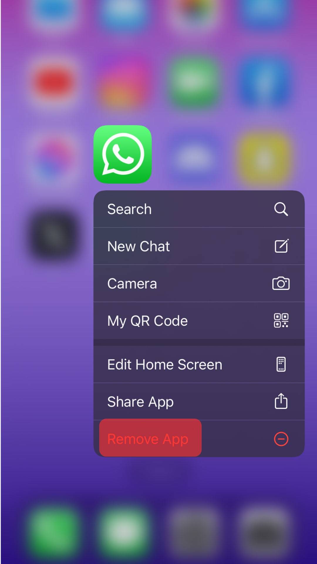 Remove App Whatsapp