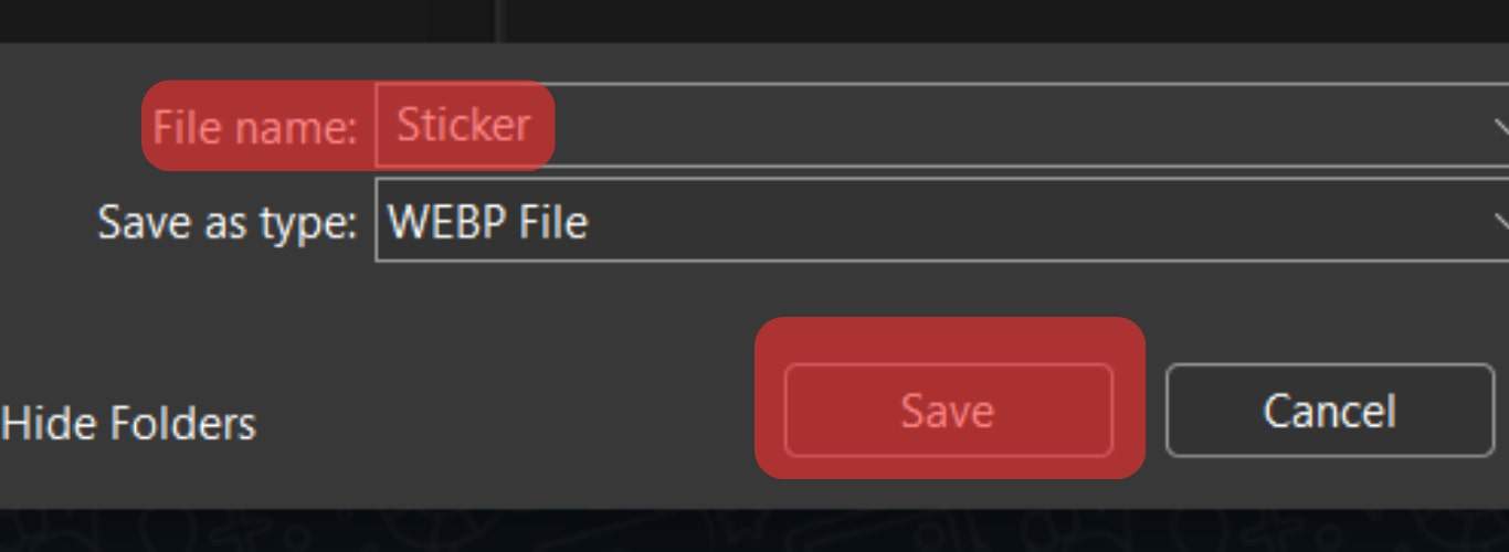 Rename The Sticker And Click Save.