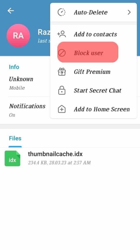 Report Or Delete Telegram User