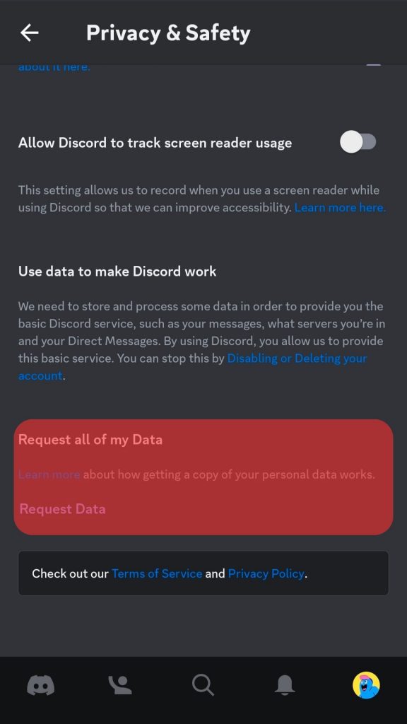 Request Your Data Discord