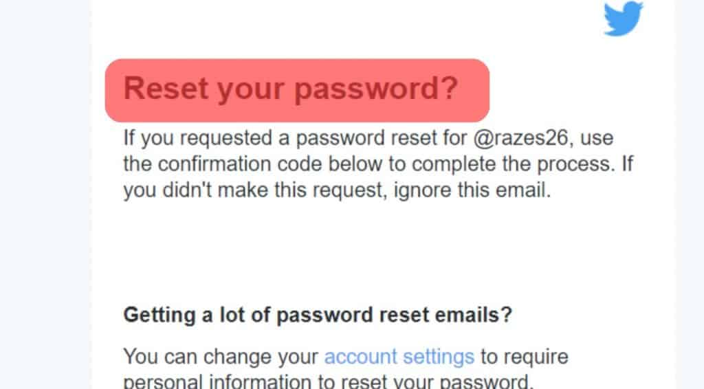 Reset Password Twitter