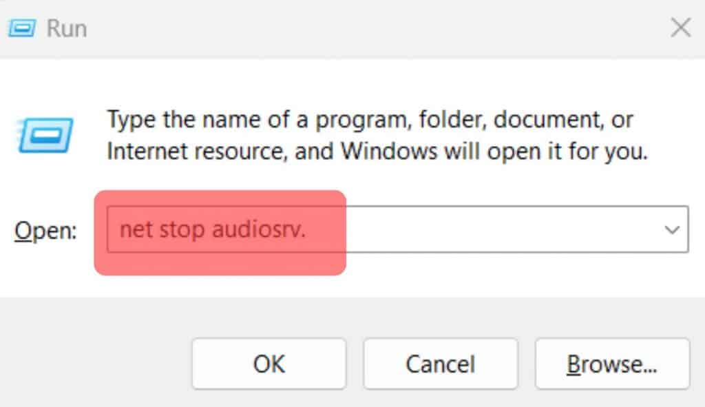 Restart Windows Audio Service