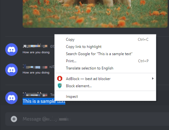 Right-Click The Highlighted Text