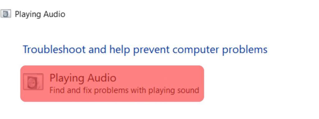 Run The Windows Audio Troubleshooter