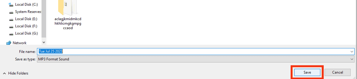 Save The Mp3 File On Your Pc