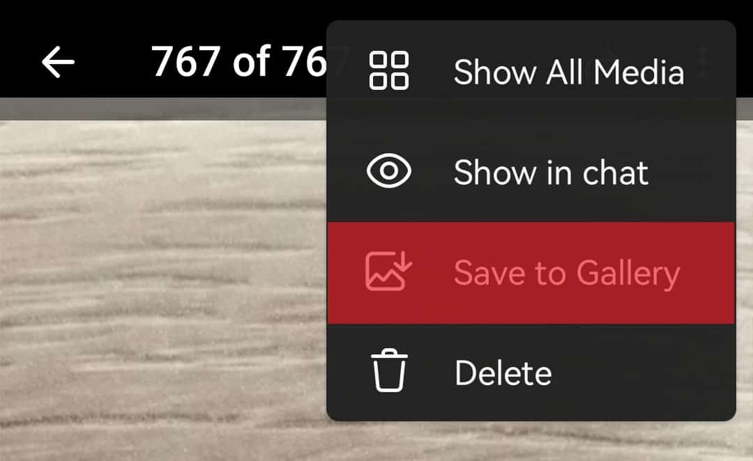Save To Gallery Option On Telegram Android