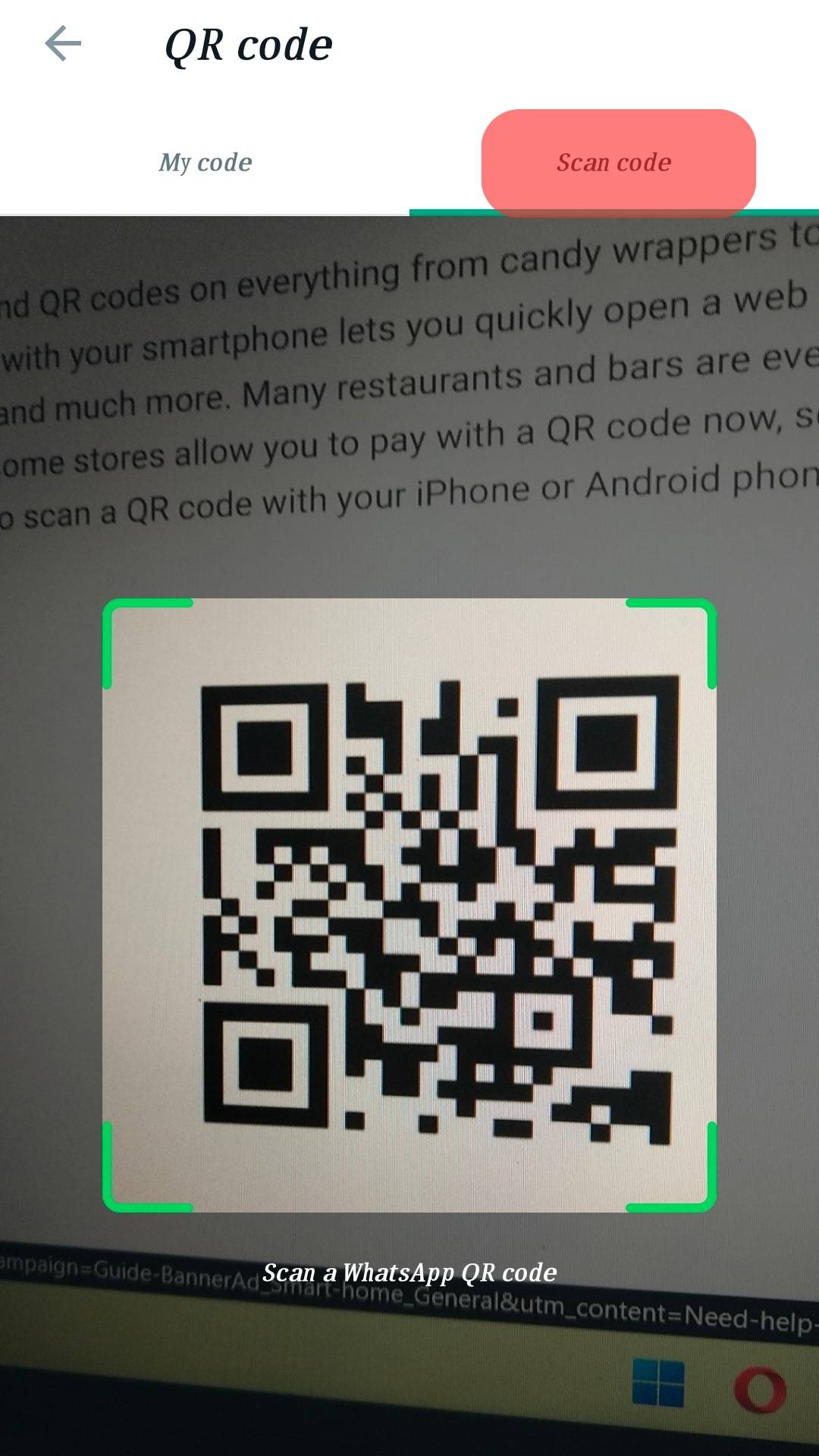 Scan Code Tab To Scan The Qr