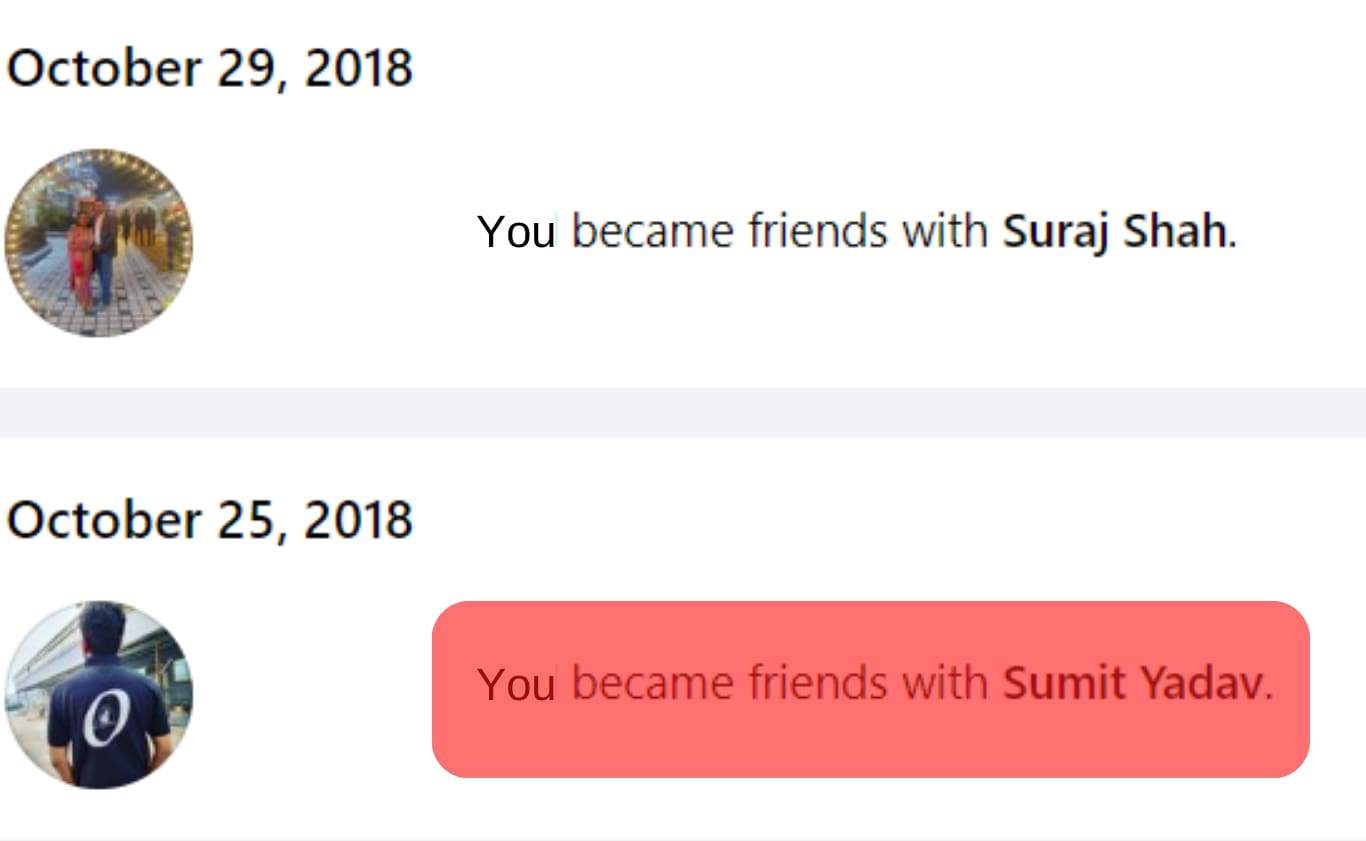 Scroll Through Date You Became Friends With The Person
