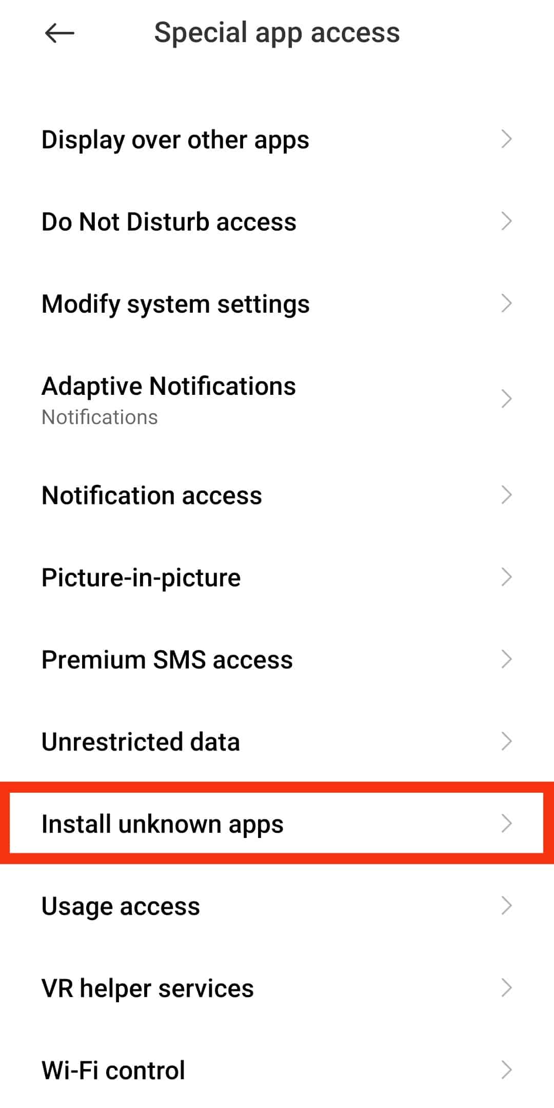 Scroll Down And Tap On Install Unknown Apps