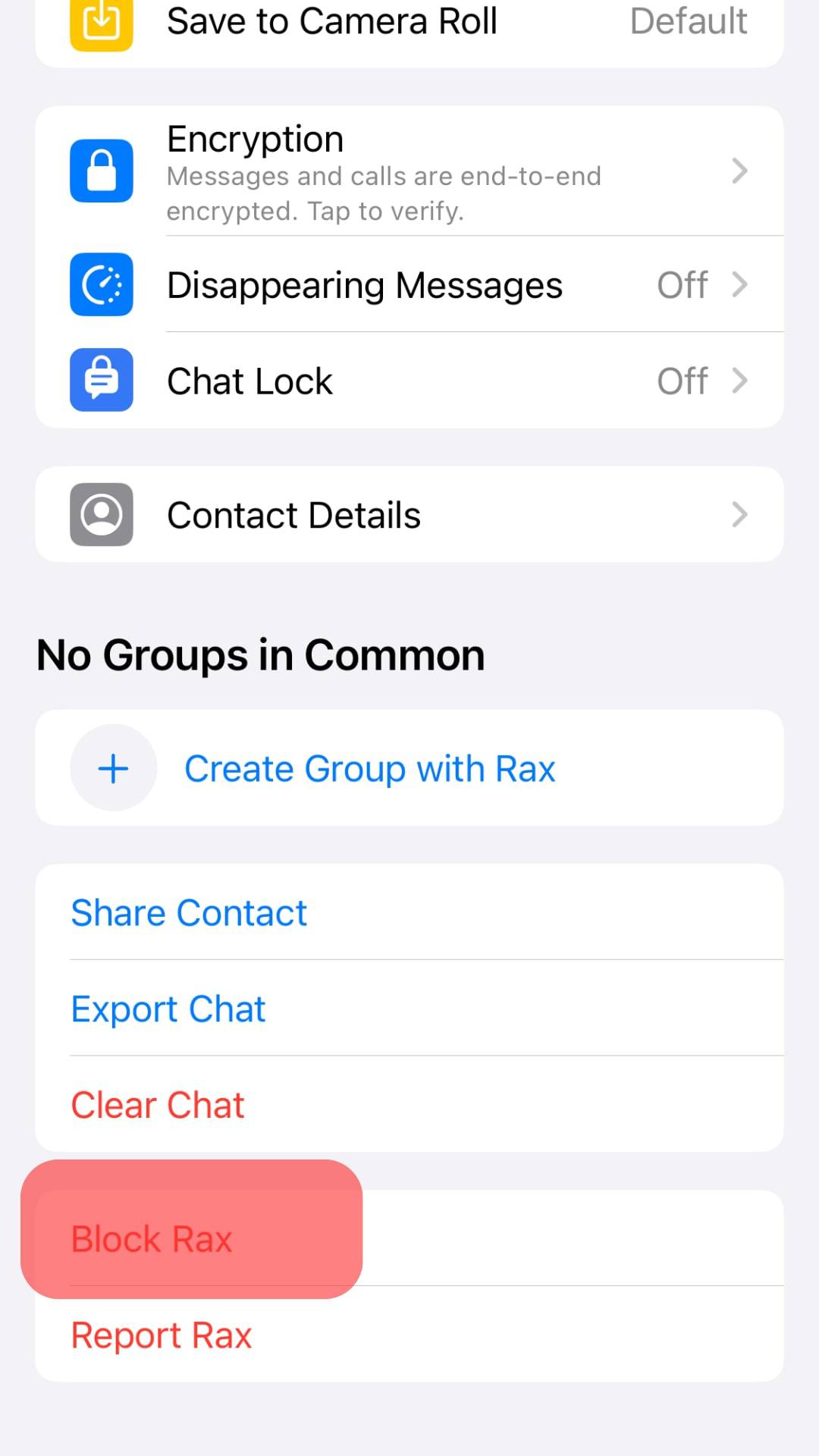 Scroll Down And Tap The Block Contact Button.