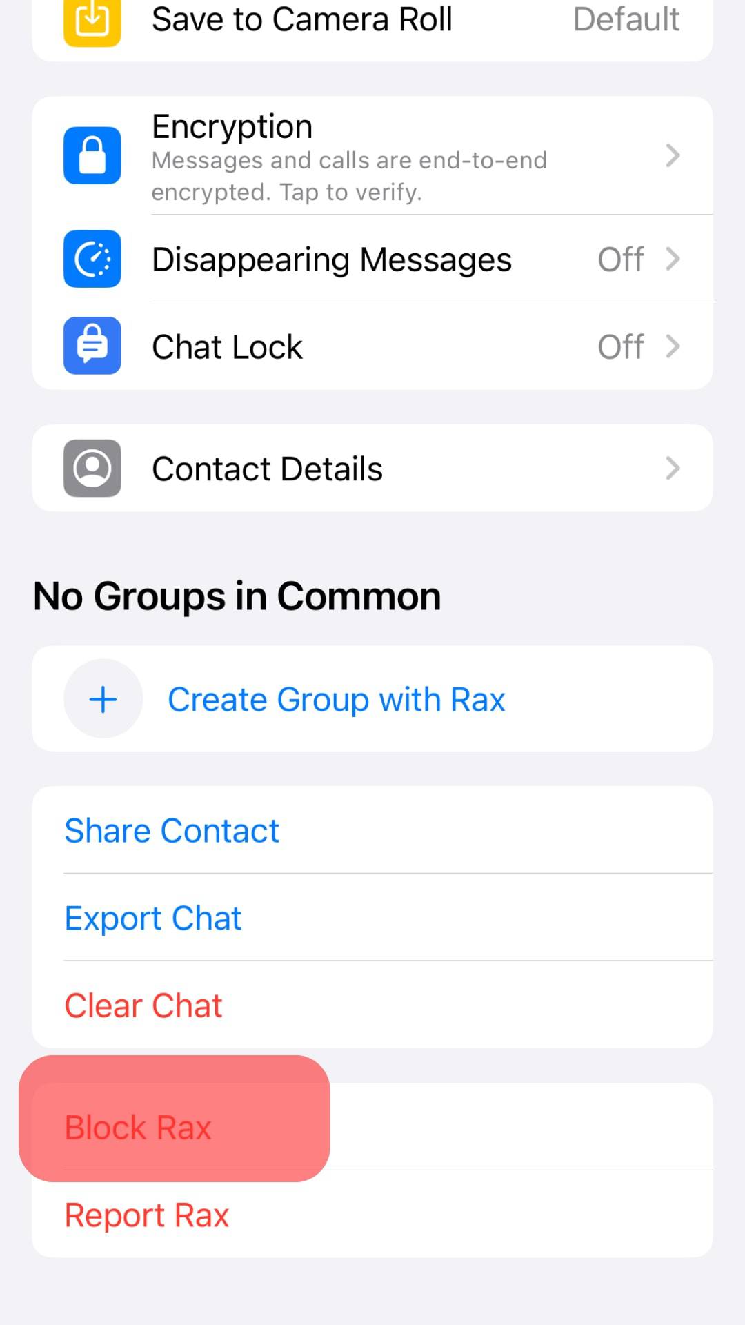 Scroll Down And Tap The Block Contact Button.